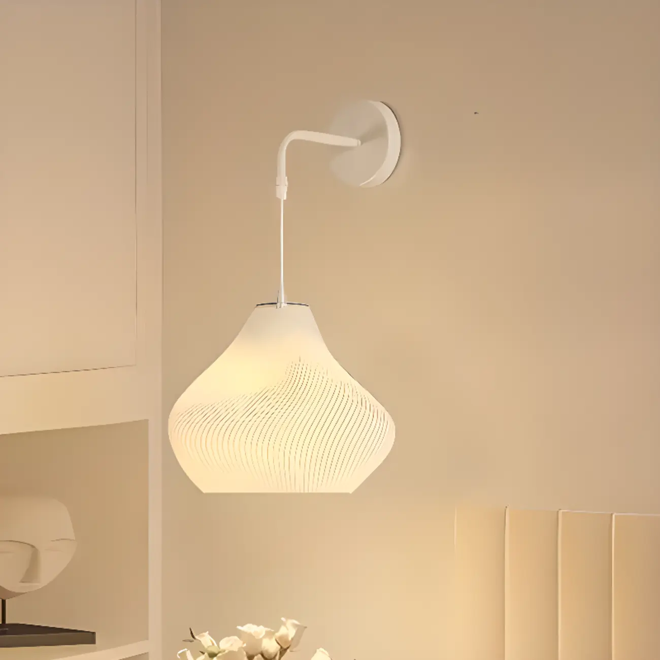 Geometric White Wall Sconce for Interior Decor