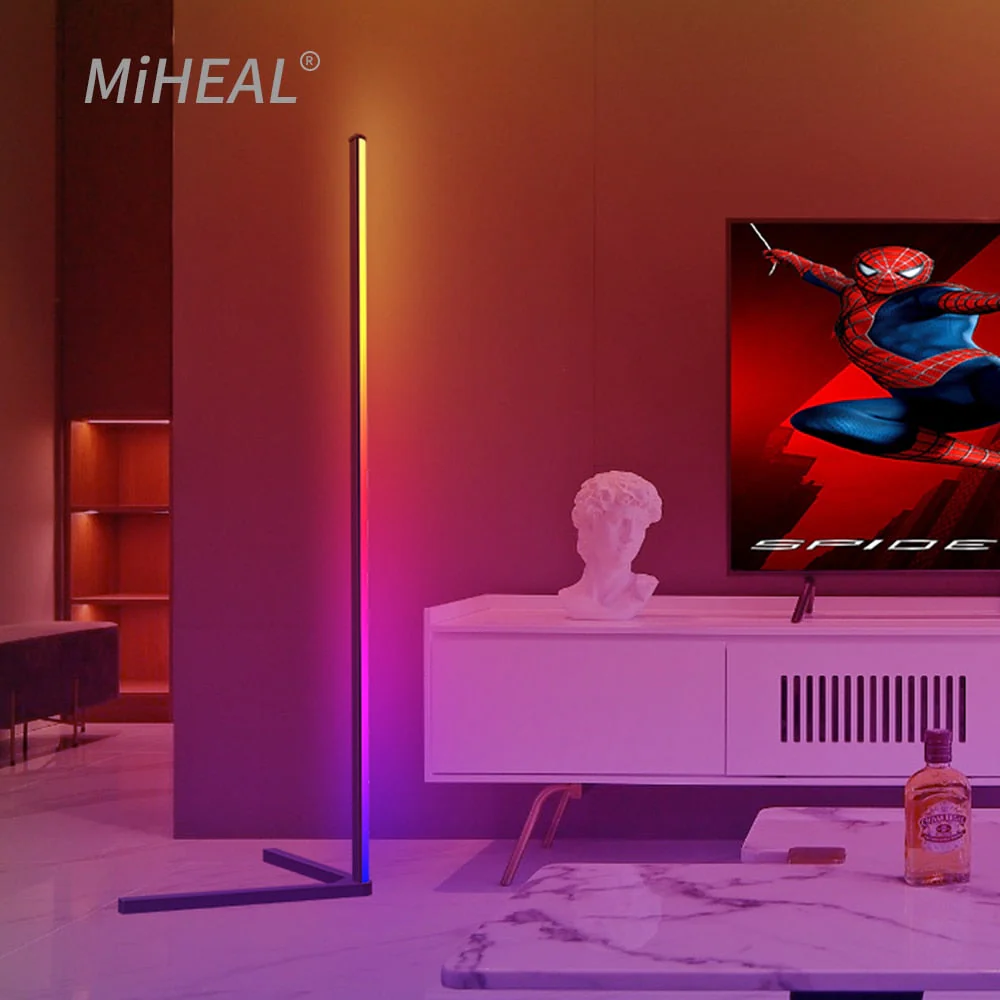 HULIANFU RGB LED Floor lamp Indoor Home Decoration Modern Corner Floor Lamp Living Rome Art Decor Atmospheric Standing Stand Lighting - Deanwangkt