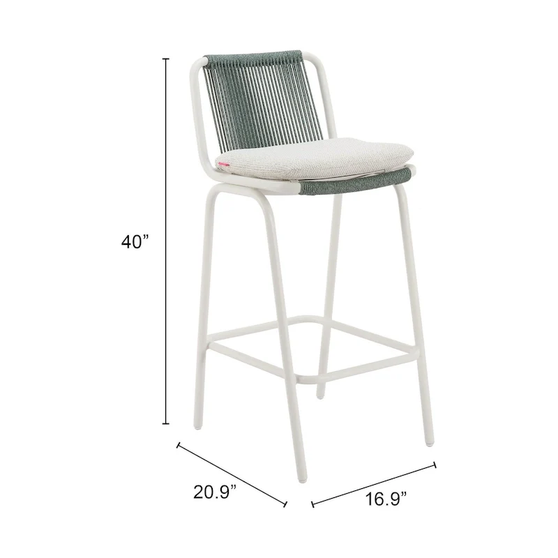 Luft Barstool White & Green