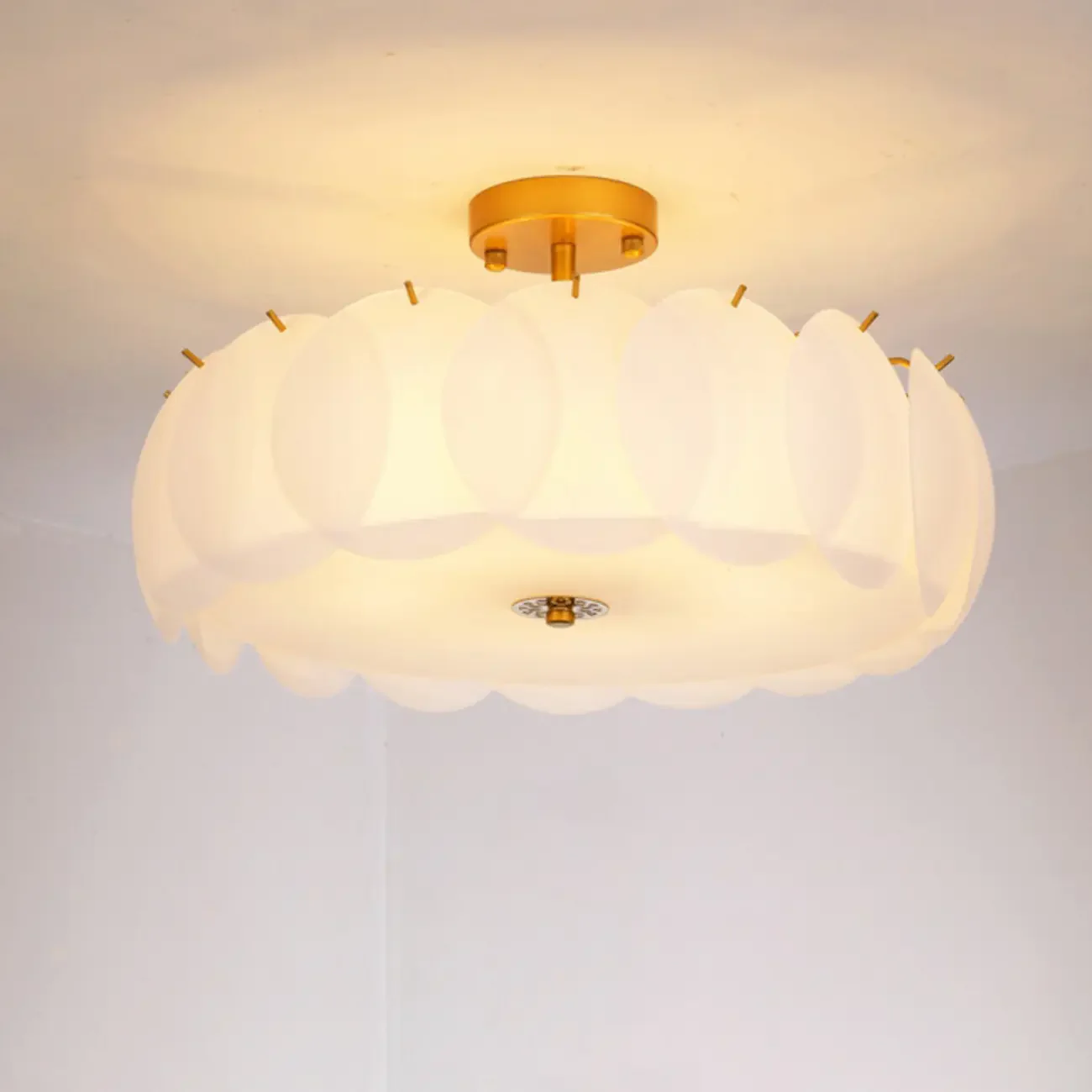 6/8 Lights Modern Gold Semi Flush Ceiling Light for Home