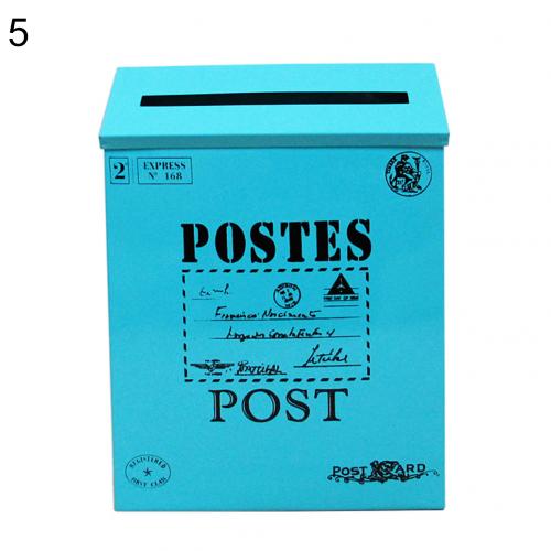 HULIANFU Retro Metal Mailboxes Wall Mounted Mail Box Mailbox Bucket Newspaper Letter Box Post Garden Decoration Garden Supplies - Deanwangkt