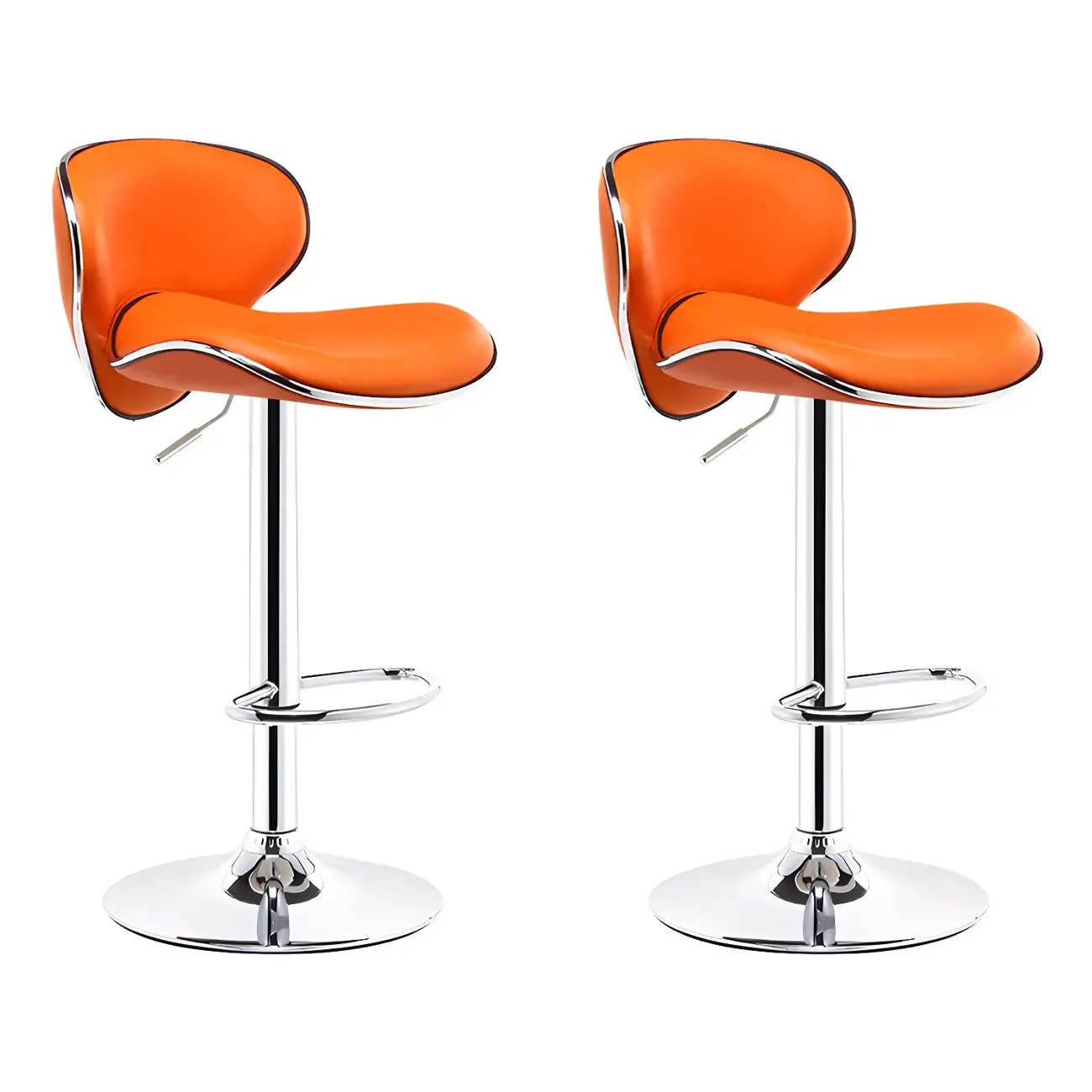 360° Swivel Faux Leather Bar Stools Adjustable Height Bucket Seat