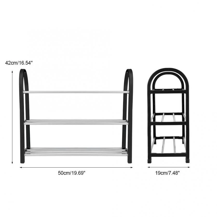 HULIANFU Shoe Rack Aluminum Metal Standing Shoe Rack DIY Shoes Storage Shelf Home Organizer Accessories Shoe Rack - Deanwangkt