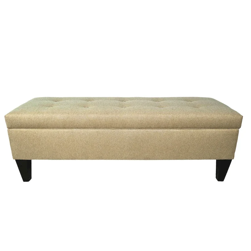 Brooke 10 Button Tufted Dawson7 Long Storage Bench Ottoman