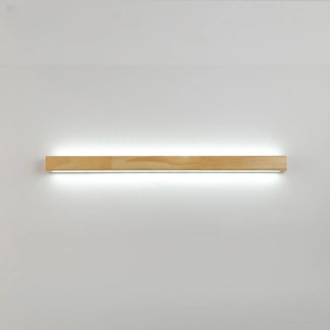 Modern Linear Wood LED Vanity Lights with Dual Shade