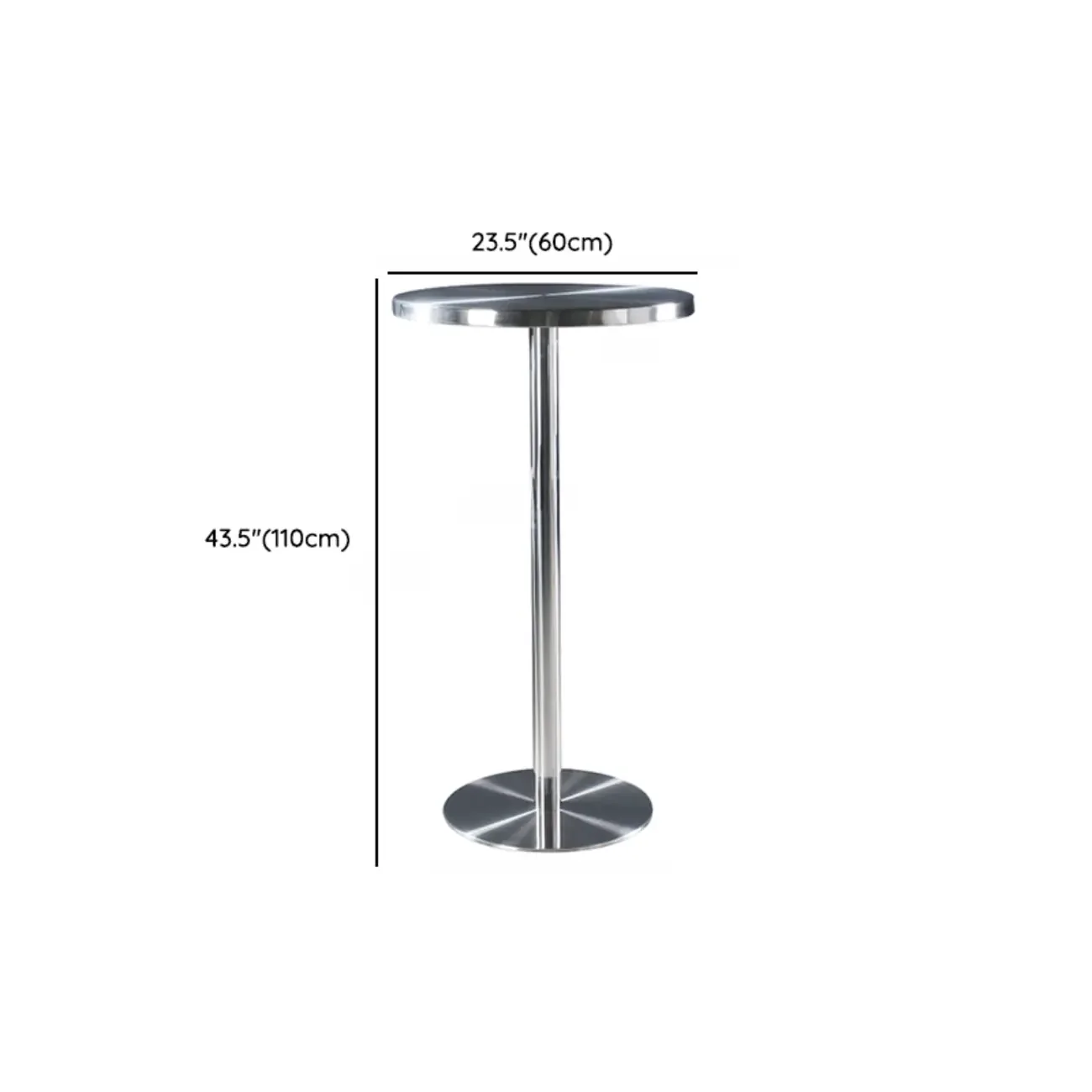 Industrial Silver Stainless Steel Bar Table