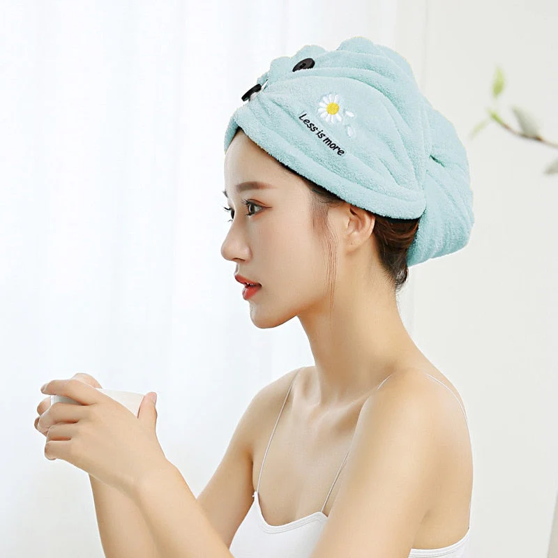HULIANFU Women Microfiber Towel Hair Towel Bath Towels for Adults Home Terry Towels Bathroom Serviette De Douche Turban for Drying Hair - Deanwangkt