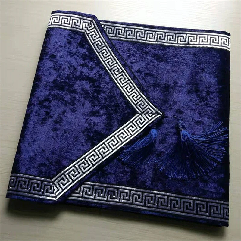 HULIANFU New Chinese high-end tablecloth flag shoes cabinet cover cloth European velvet bed runner simple color table cloth - Deanwangkt