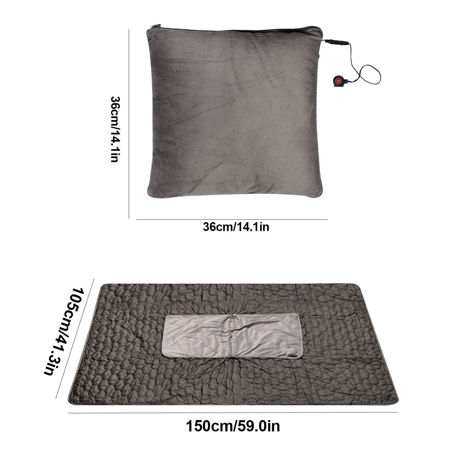 HULIANFU Winter Electric Blanket Thicker Body Warmer 150x105cm USB Electric Heating Shawl Washable Thermostat Electric Heating Blanket - Deanwangkt