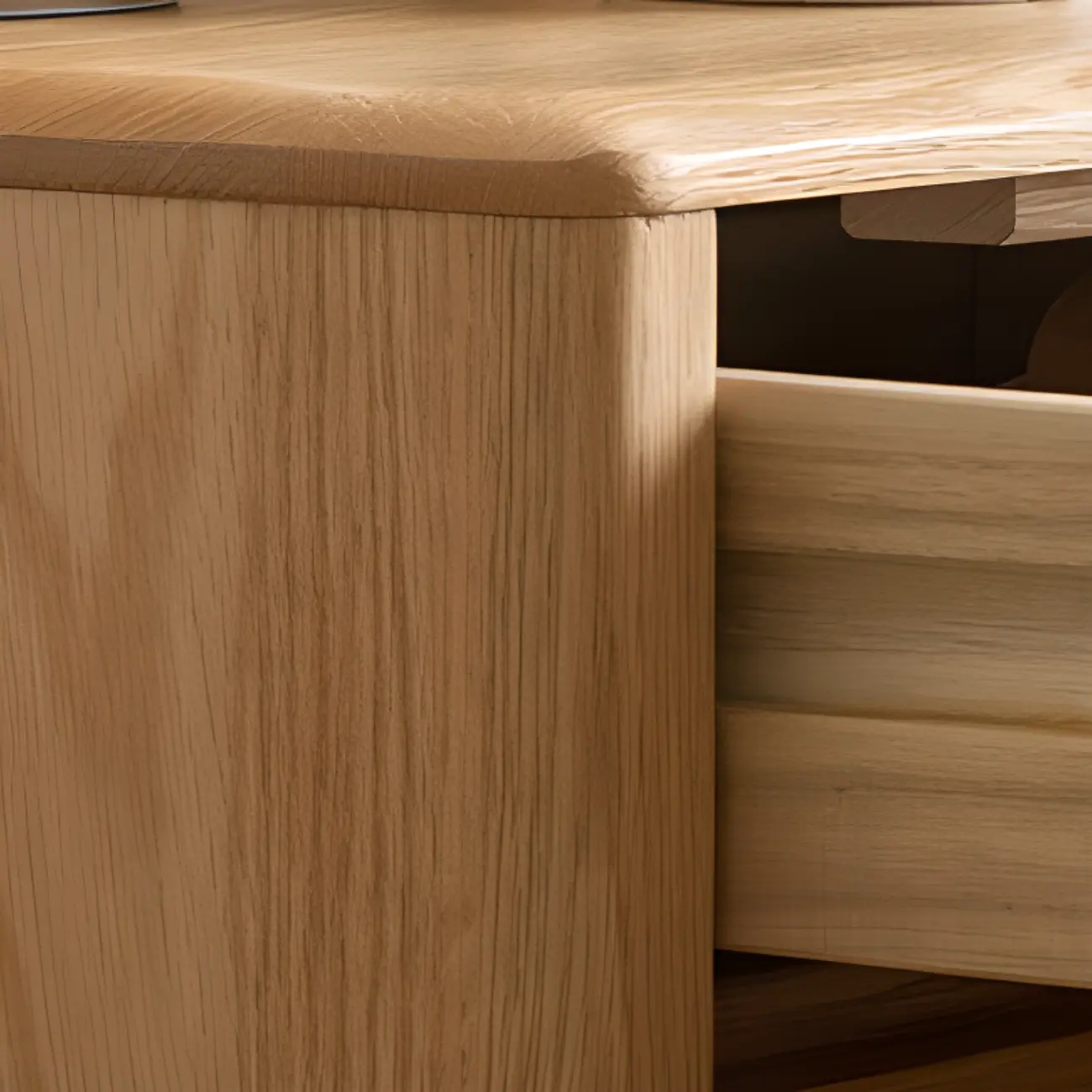 Narrow Modern Wooden Nightstand with 3 Drawers