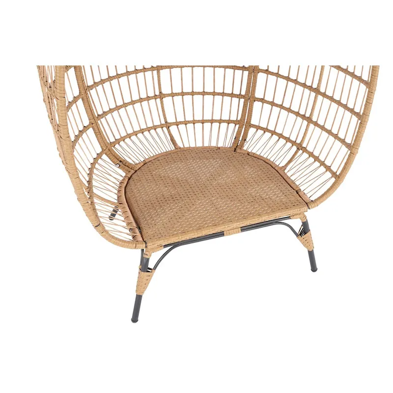 Steel Frame Wicker Egg Chair Max 440lb Capacity