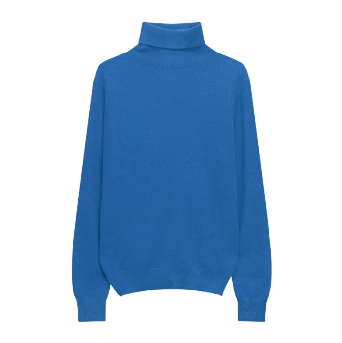 Hulianfu Winter High Quality Wwomen's Wool Sweater Solid Color High-neck Pullover Long-sleeved Knit Top - Deanwangkt