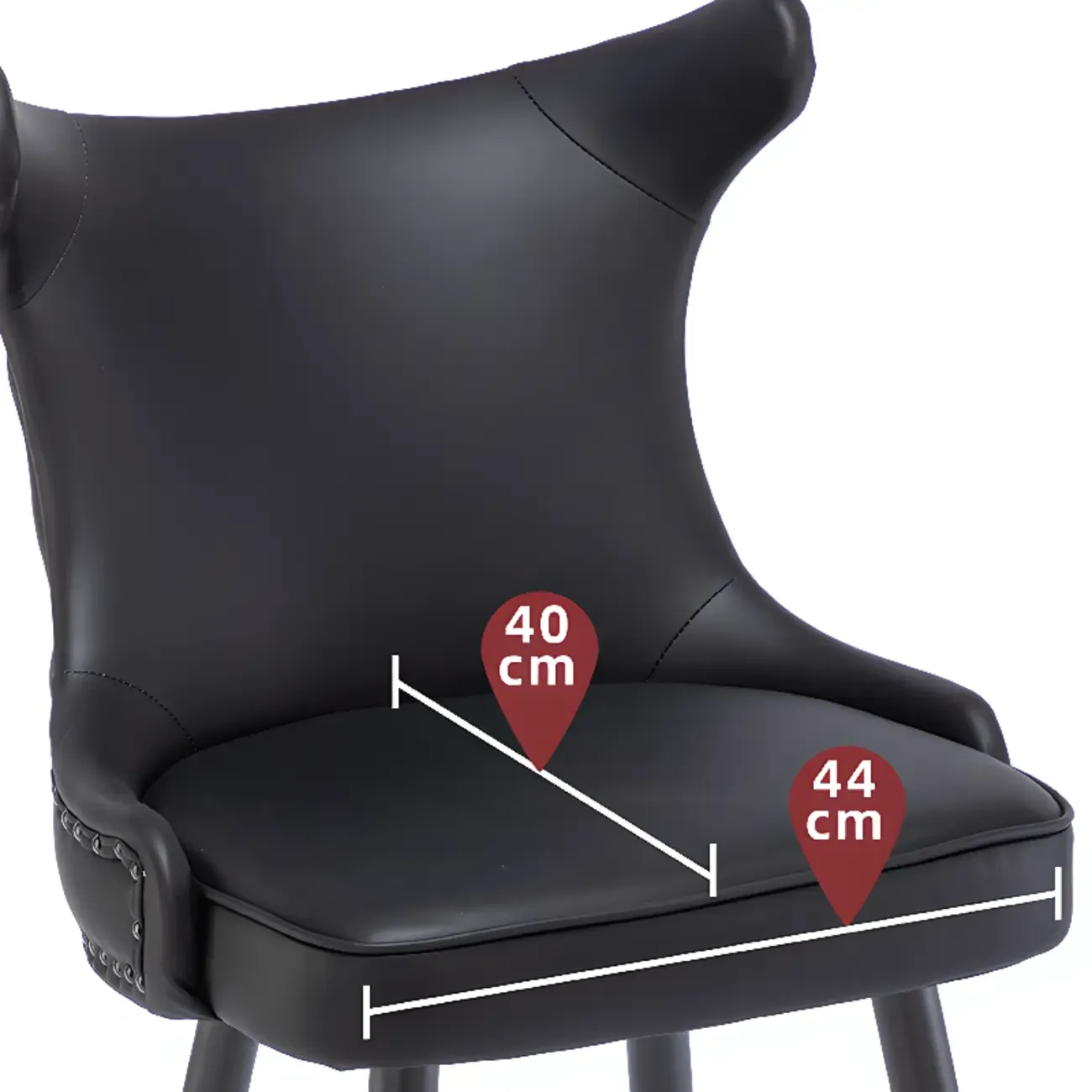 Tufted Four Legs Leather Wingback Counter Bar Stools