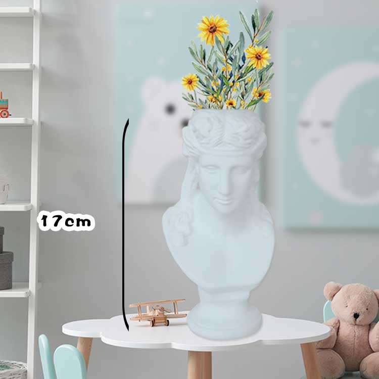 HULIANFU W&G Nordic Vase Home Decor Vase Creative Human Head Portrait Flower Vases Room Decoration Resin David Flower Vase Room Decor - Deanwangkt