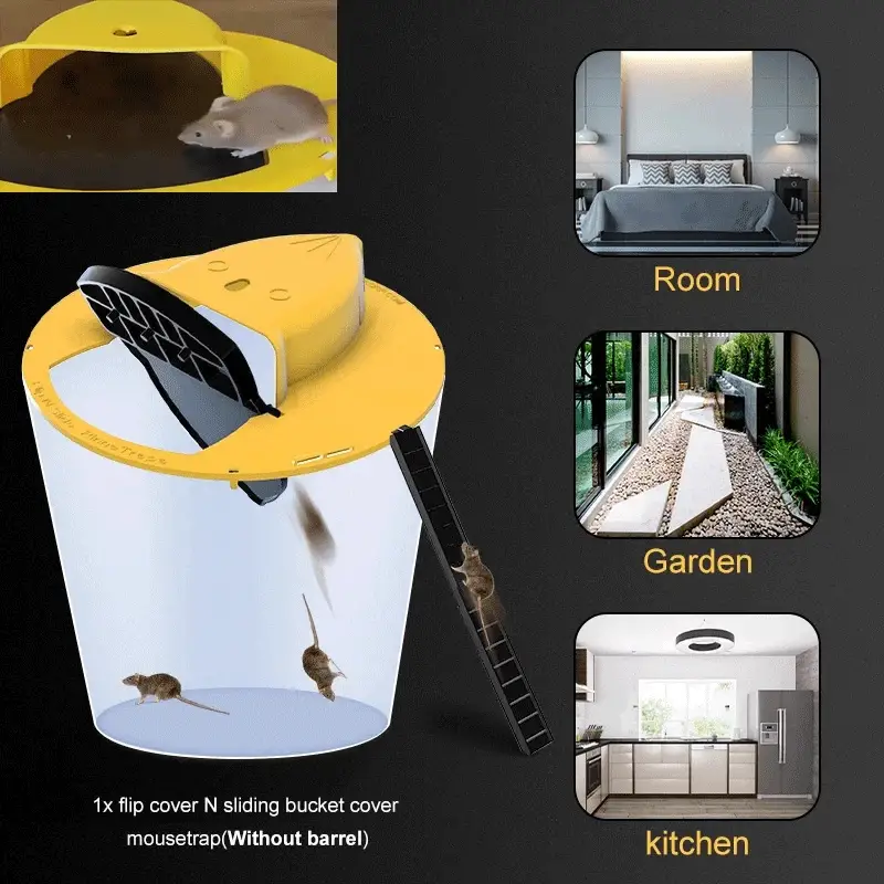 HULIANFU New Reusable Smart Mouse Rat Trap Plastic Bucket Lid Mousetrap Humane Or Lethal Mouse Trap Multi Catch Auto Reset - Deanwangkt