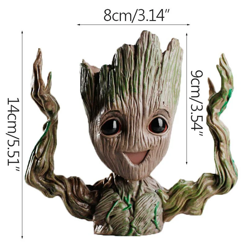 HULIANFU Strongwell Home Decoration Flower Vase Miniature Model Succulent Flower Pots Desktop Display Figurines Baby Groot Artware Gifts - Deanwangkt