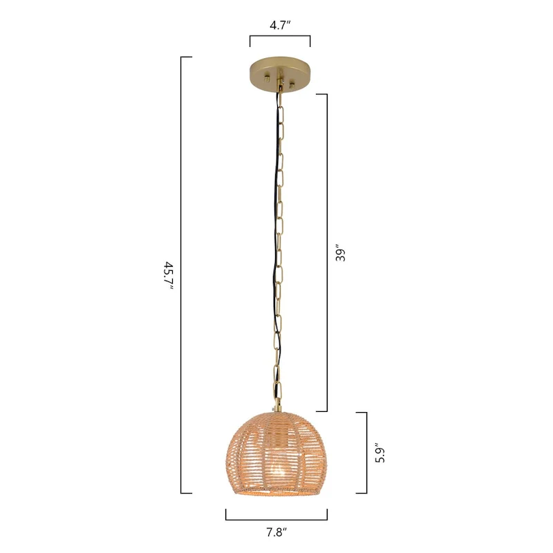 Maxax 1 - Light Single Globe Pendant with Paper Accents - N/A