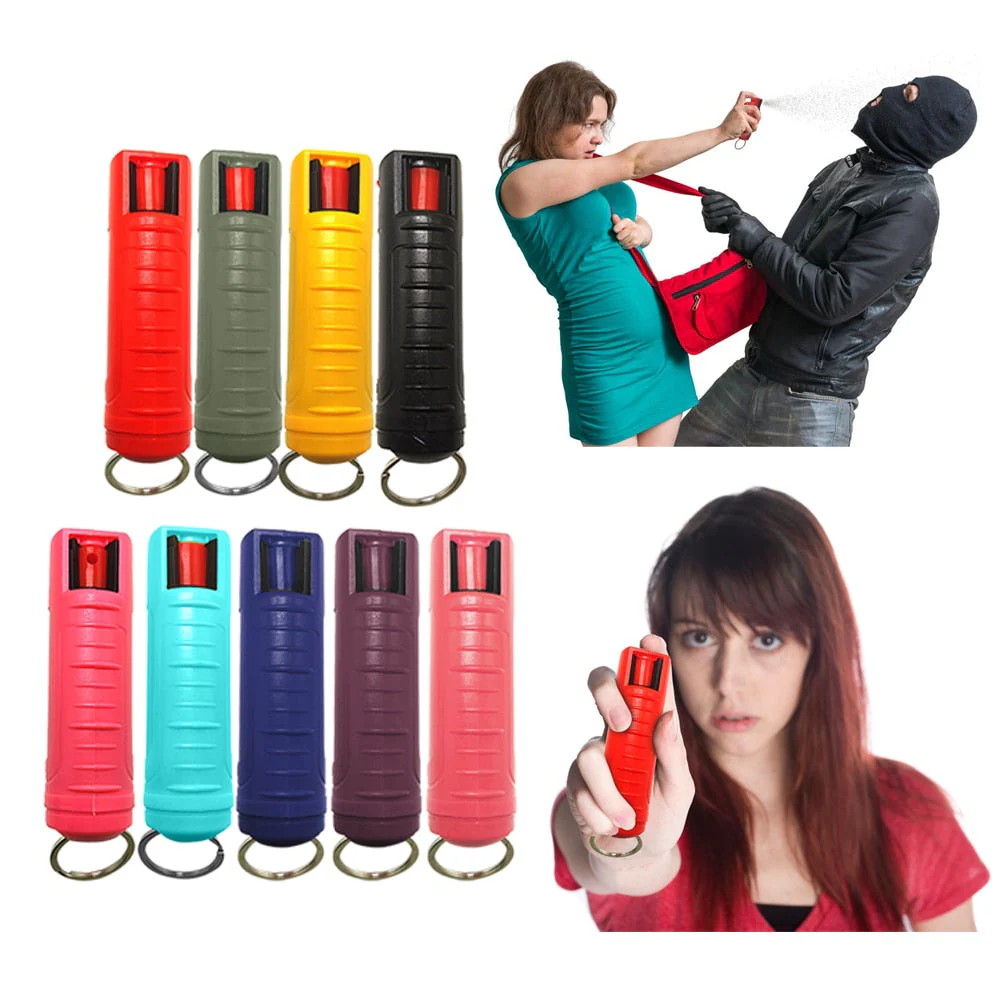 HULIANFU Portable Pepper Spray Tank Bottle Emergency Empty Box Spray Shell With Key Ring Keychain Self-defense Outdoor Camping Supplies - Deanwangkt