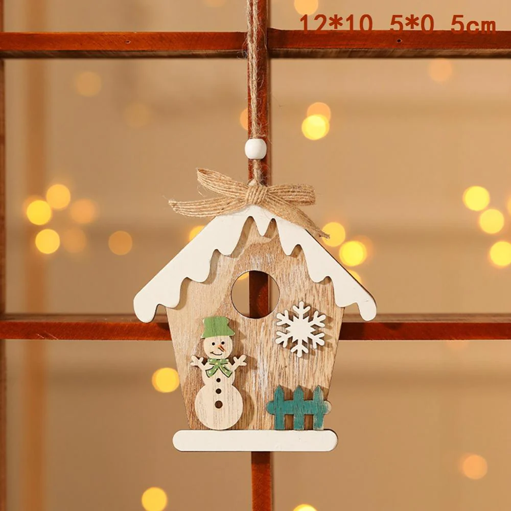 HULIANFU Wooden Christmas Door Wreath Oranments Wall Xmas Dec Merry Christmas Decor For Home  Happy New Year Naviidad Door Wreath - Deanwangkt