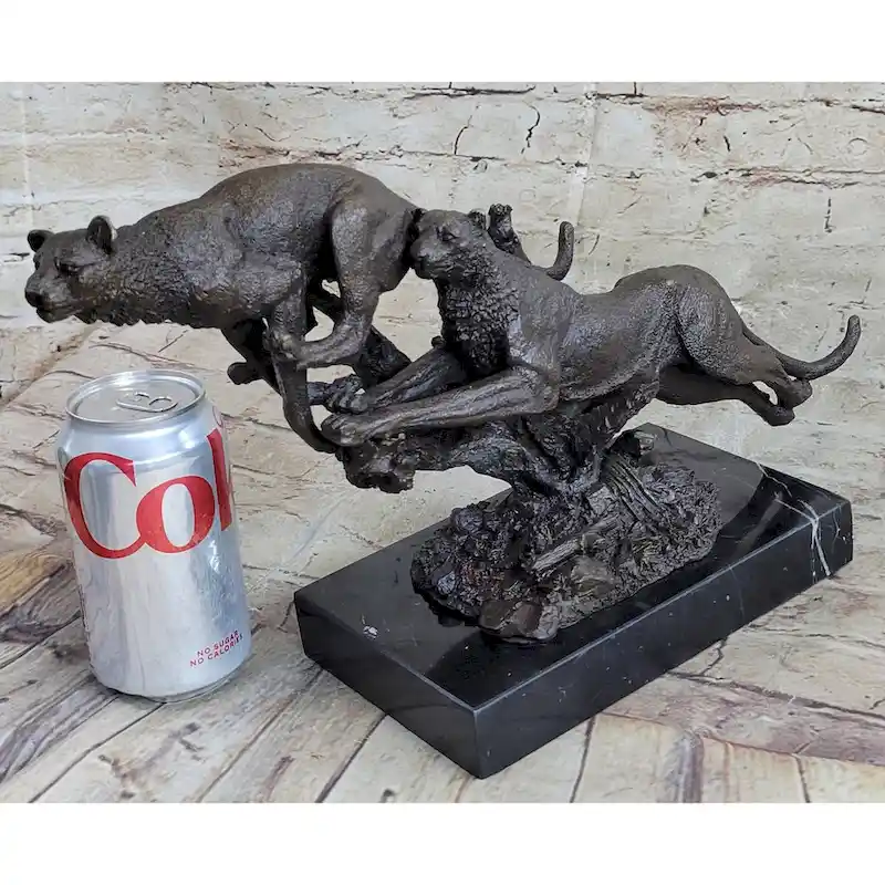 Henry Moore Cougar Jaguar Puma Wild Life Bronze Sculpture Statue Figurine Figure