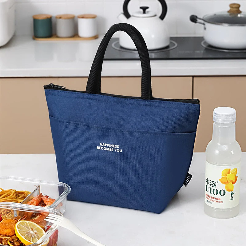HULIANFU Lunch Bag Lunch Box Thermal Insulated Canvas Tote Pouch Kids School Bento Portable Dinner Container Picnic Food Storage Bags - Deanwangkt