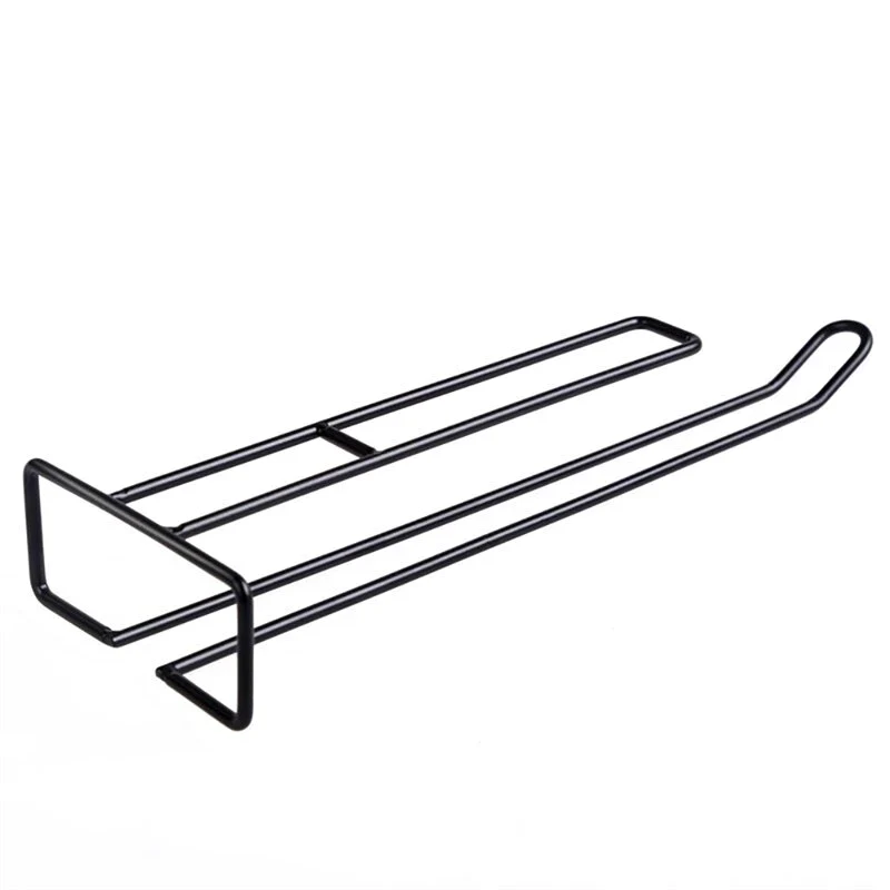 HULIANFU New Arrival Useful Iron Wine Rack Glass Holder Hanging Bar Hanger Shelf Stainless Steel Wine Glass Rack Stand Paper Roll Holder - Deanwangkt
