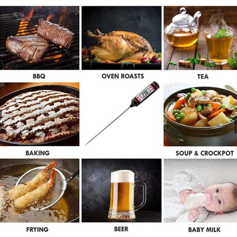 HULIANFU LCD Digital Kitchen Probe Thermometer Food Cooking Food Liquid Digital Thermometer Meat BBQ Milk Probe For Kitchen COD - Deanwangkt