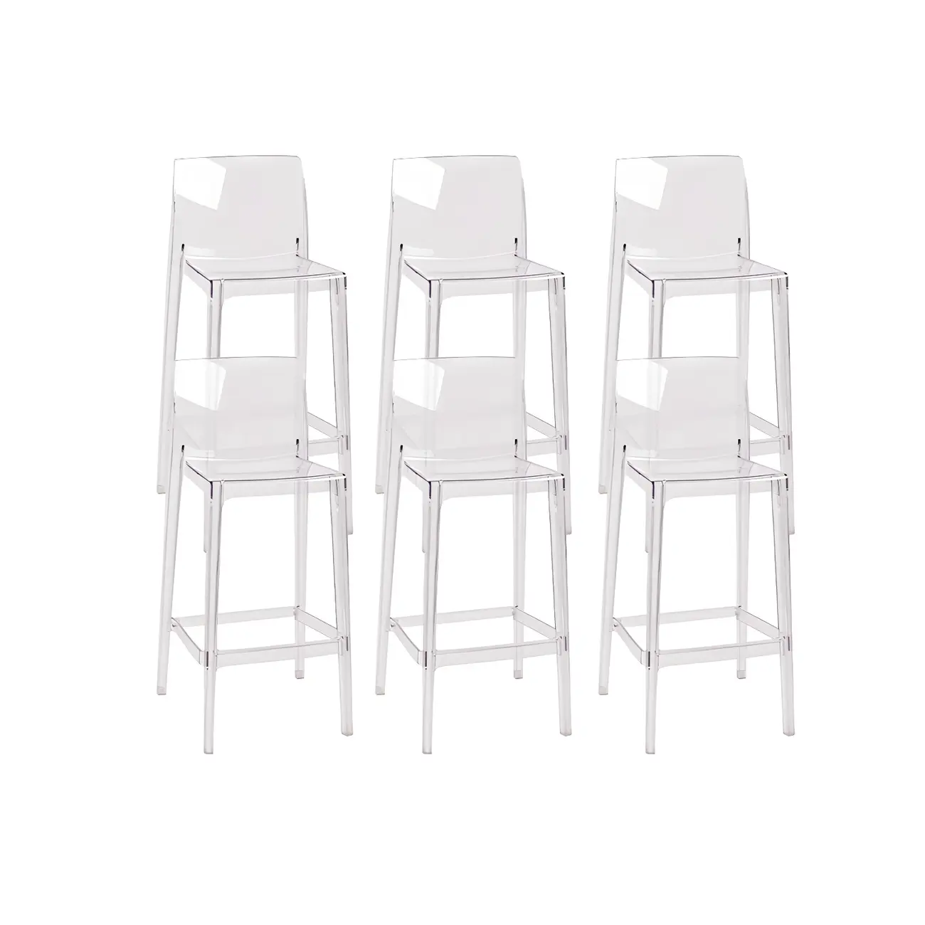Modern Acrylic Transparent Stylish Rectangle Bar Stool