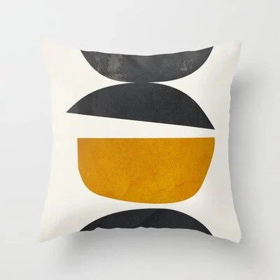 HULIANFU   ZENGA Geometric Abstract Cushion Cover Tropic Modern Art Brown Throw Pillow Cover Double Side Print Decorative Cushion For Sofa - Deanwangkt