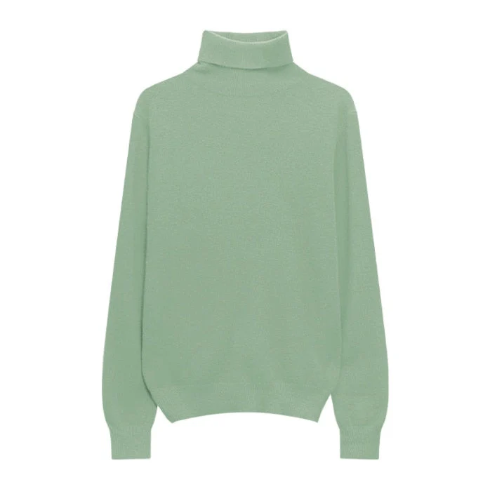 Hulianfu Winter High Quality Wwomen's Wool Sweater Solid Color High-neck Pullover Long-sleeved Knit Top - Deanwangkt