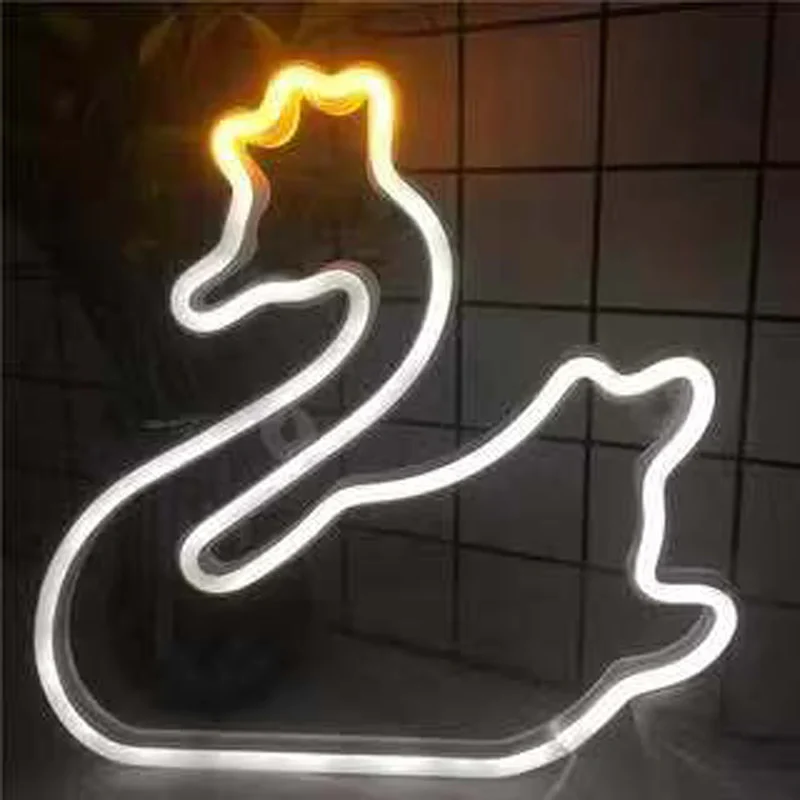 HULIANFU Night Ligh USB Powered Banana Cactus Pineapple Coconut Tree Love Popsicle Hello Rose Led Backplane Neon Lights for Bedroom Decor - Deanwangkt