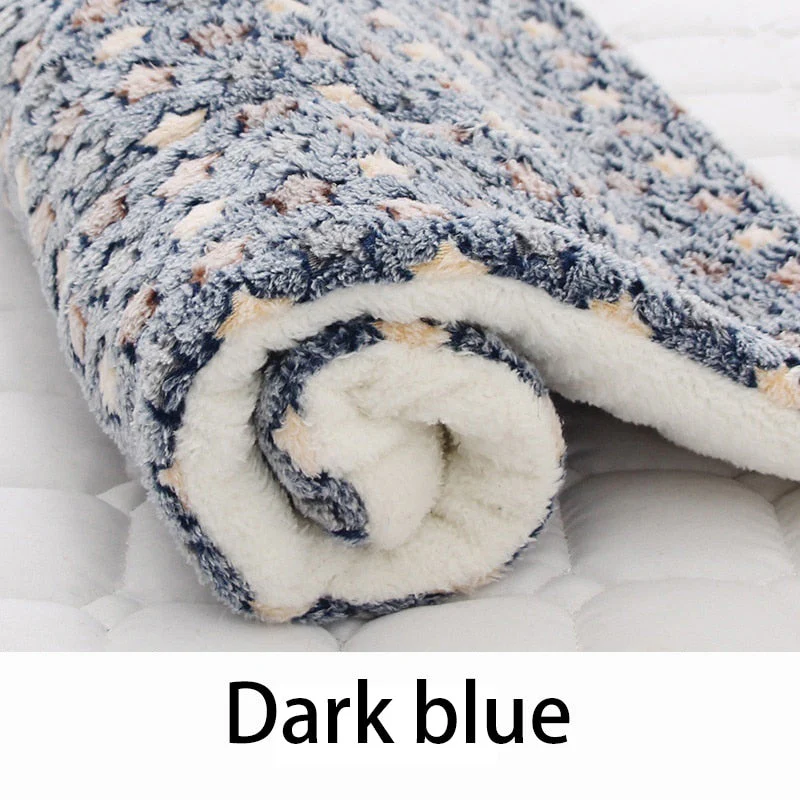 HULIANFU Pet Sleeping Mat Cat Bed Dog Bed Thickened Pet Soft Wool Mat Blanket Mmattress Household Portable Washable Warm Carpet - Deanwangkt
