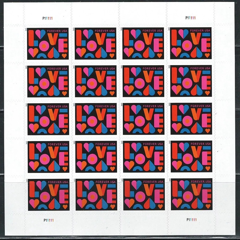 Love 2021, (Sheet of 20) - TWENTYSTAMPS