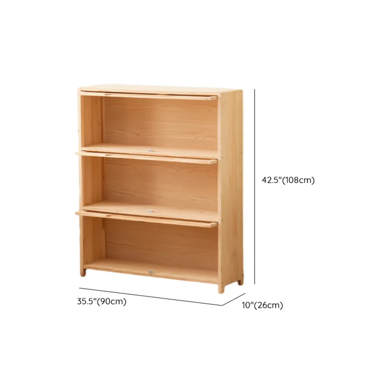 Solid Wood 5-Tier Display Open Shelving Unit Bookcase