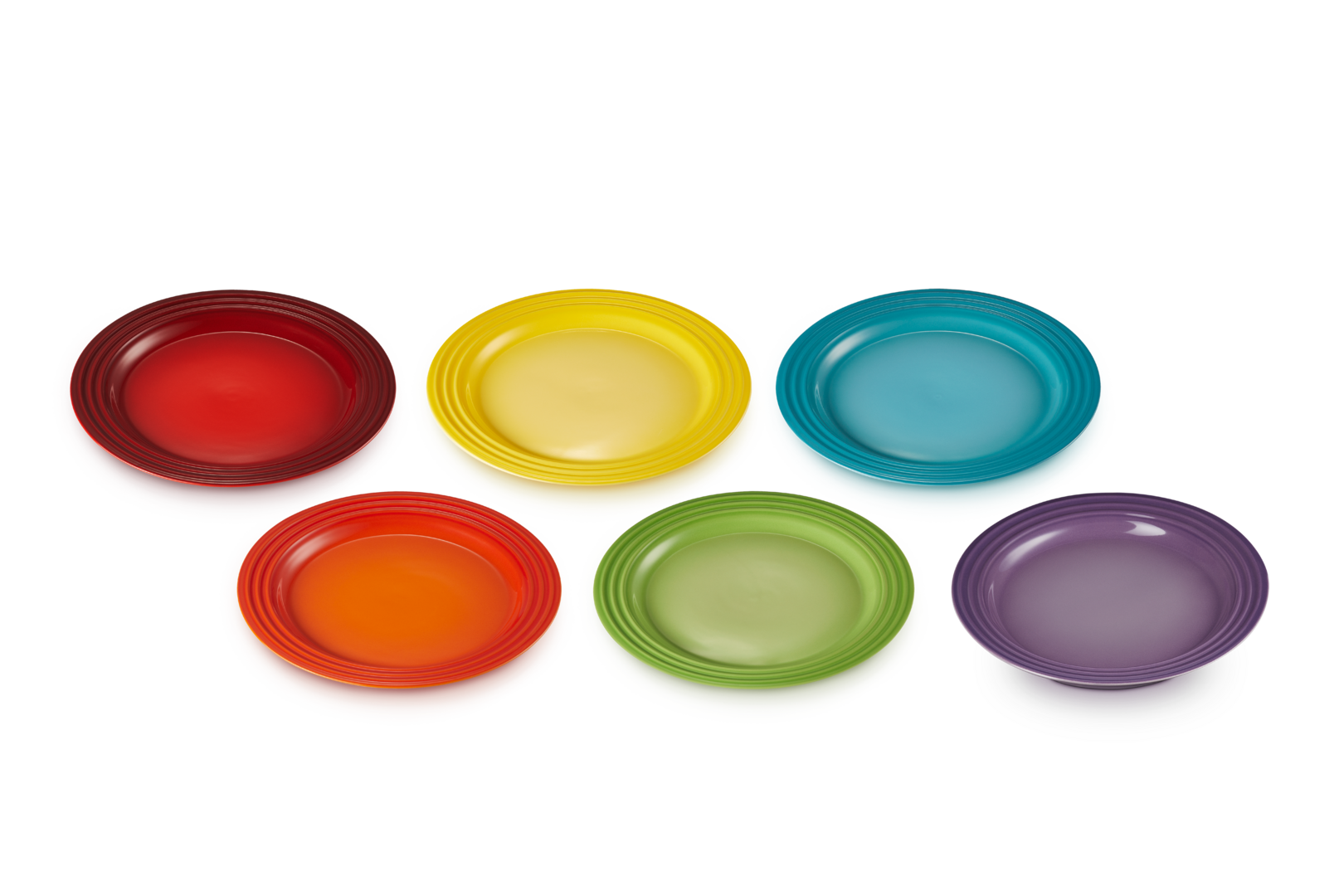 Stoneware Rainbow Set of 6 Side Plates
