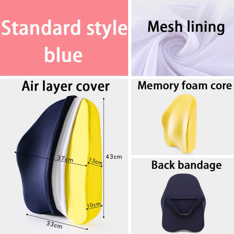 HULIANFU Memory Foam Seat Cushion Orthopedic Pillow Office Chair Cushion Lumbar Cushions Car Seat Butt Hemorrhoid Coccyx Vertebra Sets - Deanwangkt