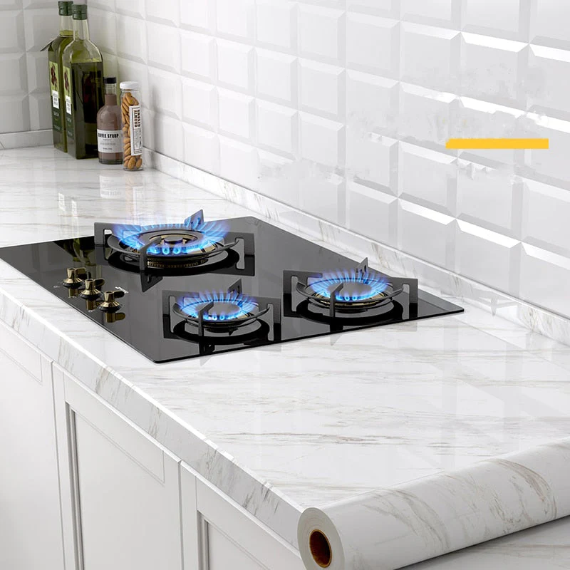 HULIANFU 2026  Kitchen Oil-proof Transparent Film Thick Self Adhesive Waterproof Countertop Furniture Marble Wallpaper Bathroom Decor Stickers - Deanwangkt