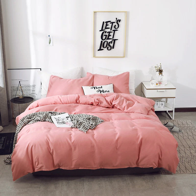 HULIANFU White Hotel Duvet Cover Pillowcase Solid Geometric Black Red Gray Simple Bedding Set 2 or 3 pcs Boy Teen Adult Girls - Deanwangkt