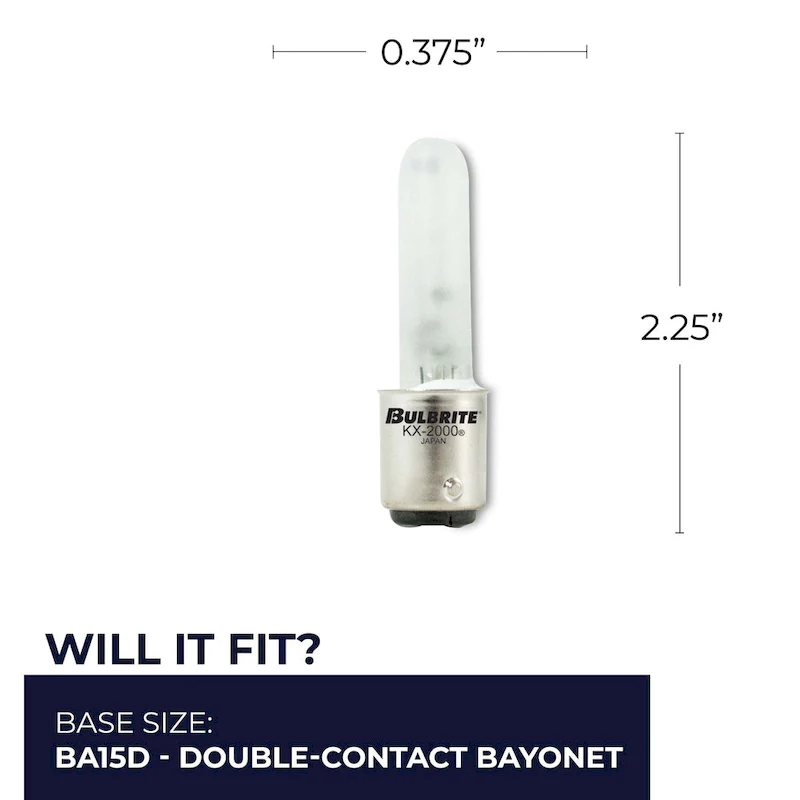 Bulbrite Pack of (2) Dimmable T3 Double-Contact Bayonet (BA15D) Krypton Bulb