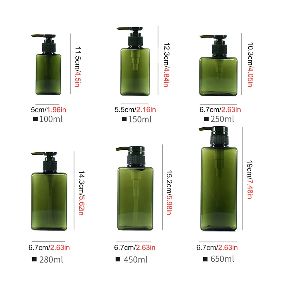 HULIANFU Travel Bottles Liquid Soap Dispenser Bottle Multiple Capacities Empty Press Type Shampoo Body Wash Lotion Bottle Bathroom - Deanwangkt
