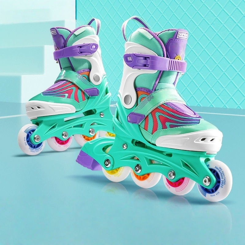 Adjustable Kids Inline Skates, Blue-Purple