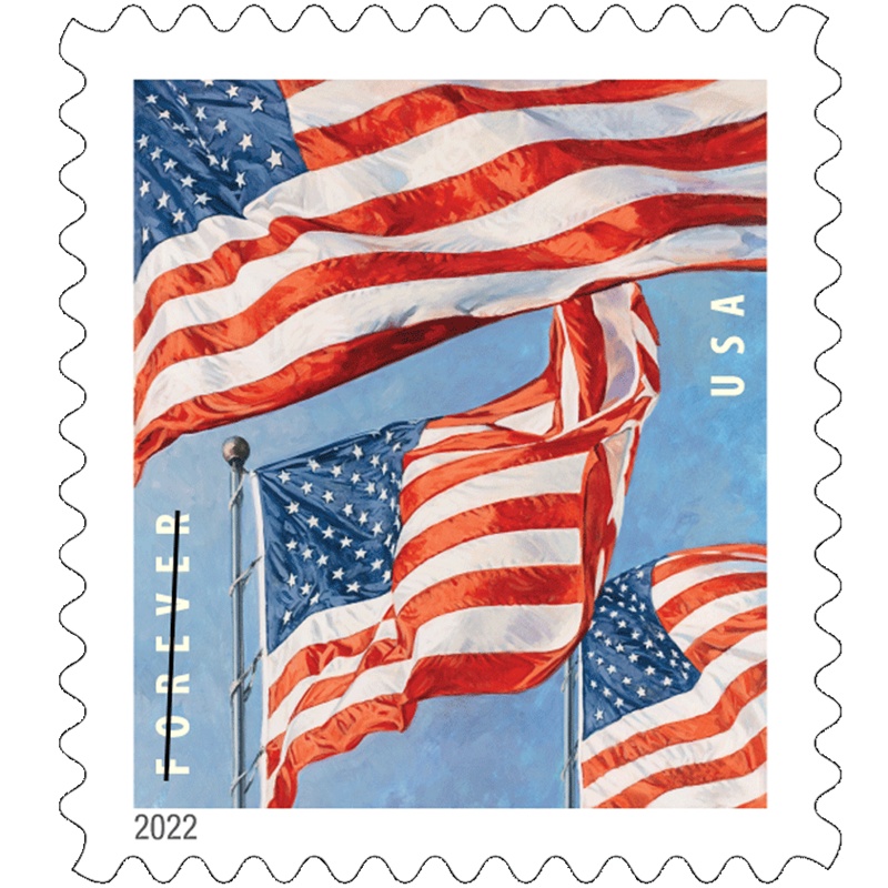 US Flag 2022, (Coil of 100) - TWENTYSTAMPS