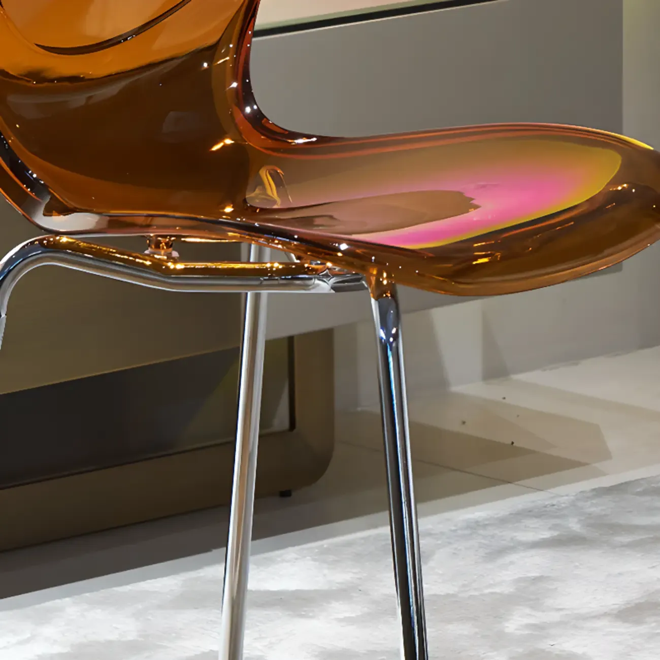 Modern Wingback Plastic Acrylic Dining Chair