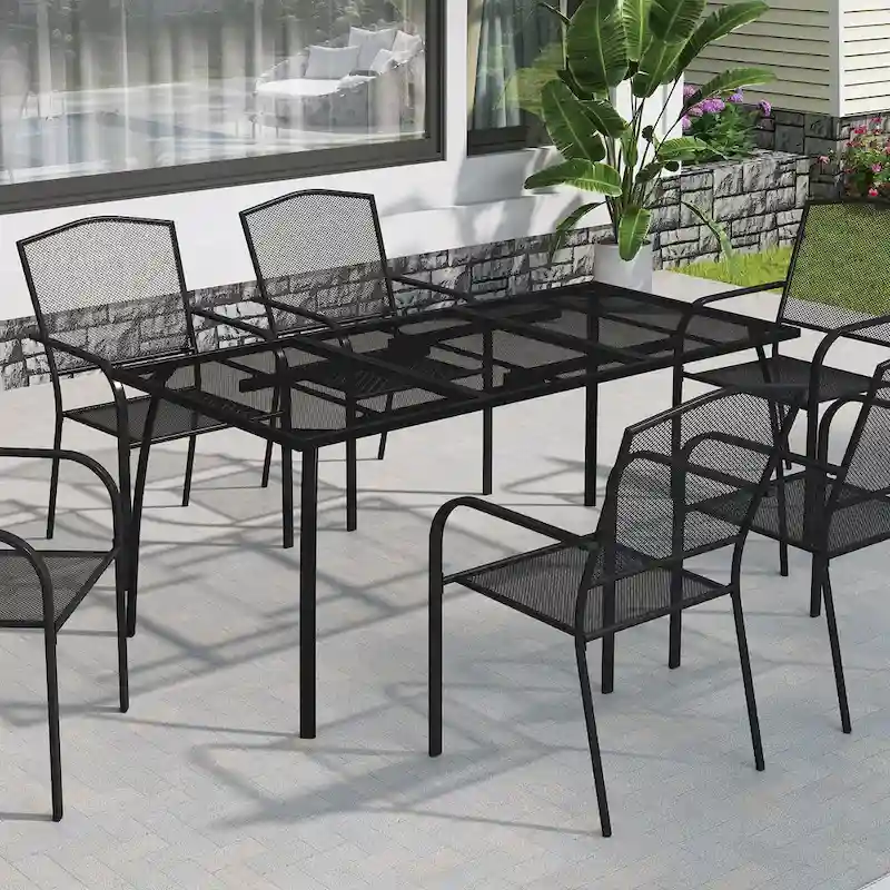 Rectangular iron mesh table, 65 x31.5