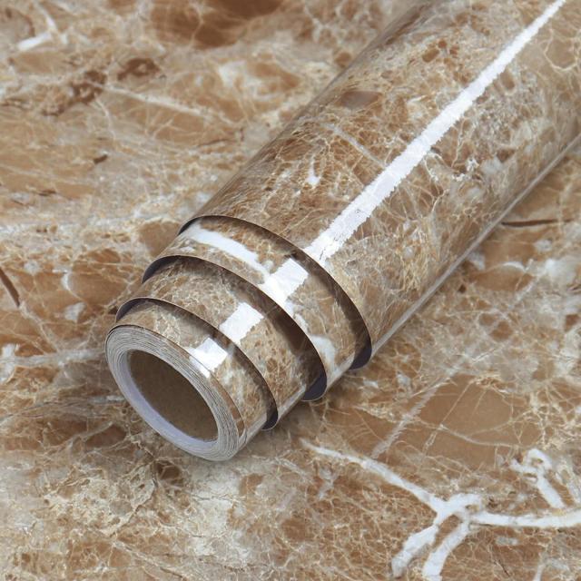 HULIANFU Wokhome Self Adhesive PVC Waterproof Oil-Proof Marble Wallpaper Contact Paper Wall Bathroom Kitchen Furniture Renovation Sticker - Deanwangkt