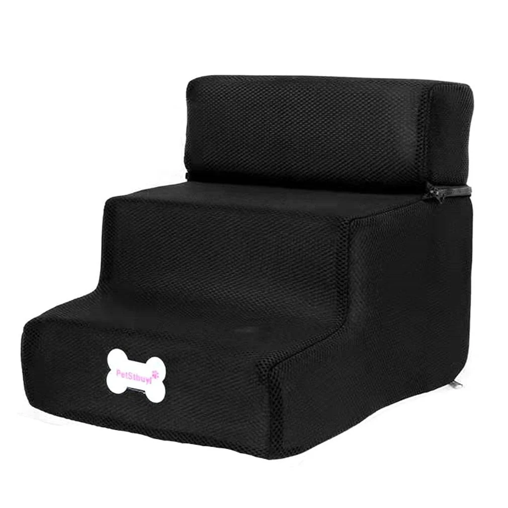 HULIANFU Pet Ramp Ladder Small Pet Steps Stair Dogs And Cats Pet 3 Steps Removable Non-Slip Ramp Climbing Detachable Bed Ladder - Deanwangkt