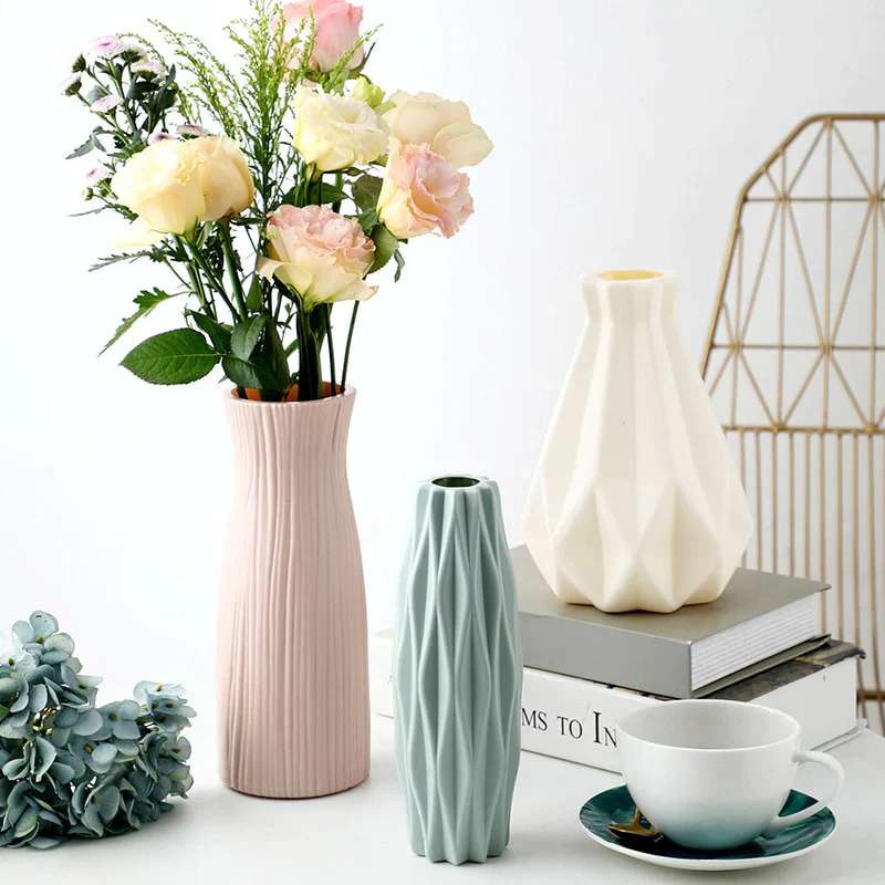 HULIANFU Modern vases decoration home Nordic Style Flower Arrangement Living Room Origami flower pot for interior - Deanwangkt