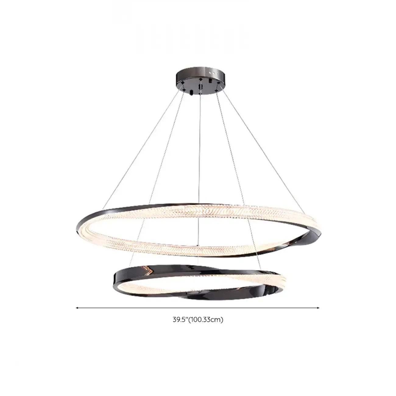Modern LED Stylish Metal Black Circle Ring Chandelier