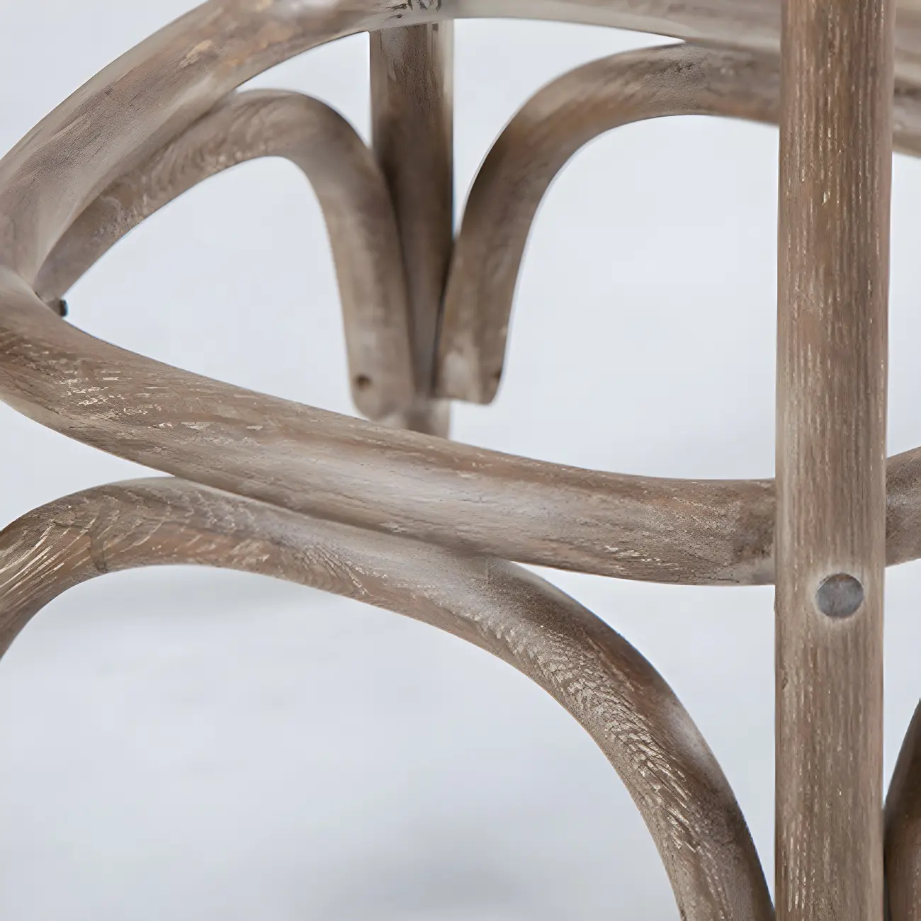 Rustic Solid Wood Wicker Cross Back Bar Stool in Brown/ Grey