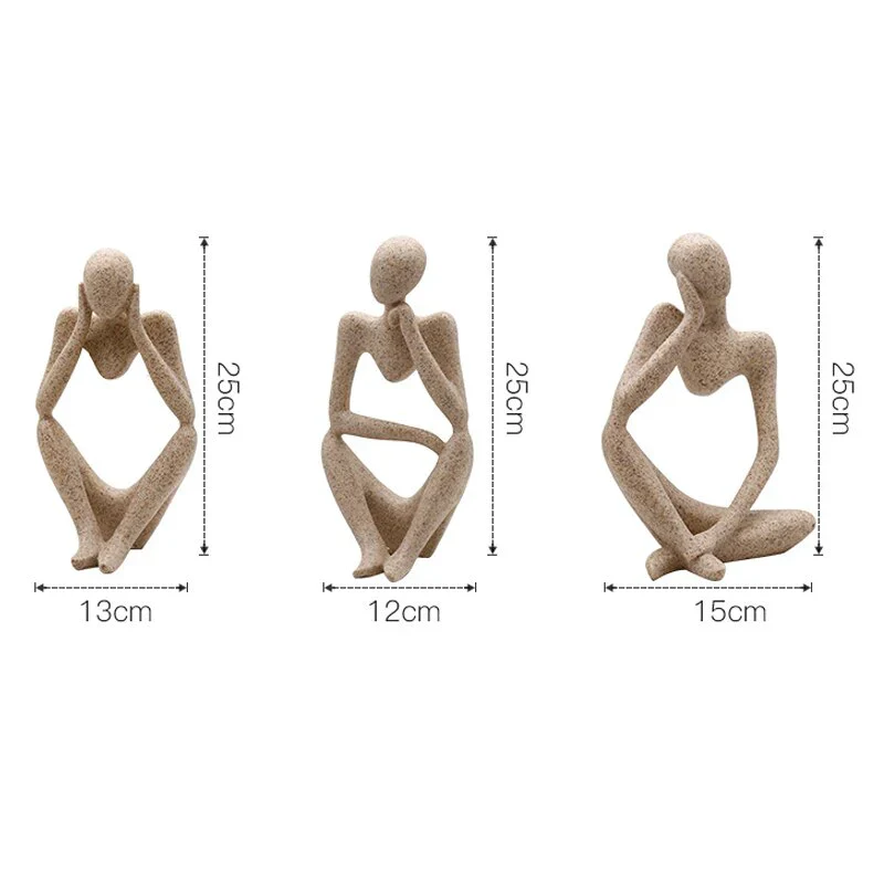 HULIANFU Modern European Style Resin Abstract Thinker Statue For Decoration Simple Sculpture Figurine Hotel Office Home Decor New - Deanwangkt